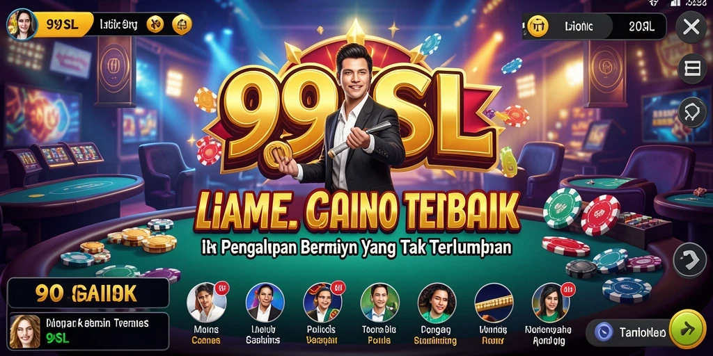 Gameplay 99SL dengan dealer langsung dan suasana kasino yang nyata.