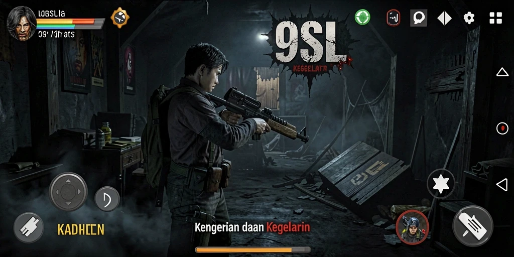Screenshot menampilkan momen menyeramkan dalam gameplay 9SL.