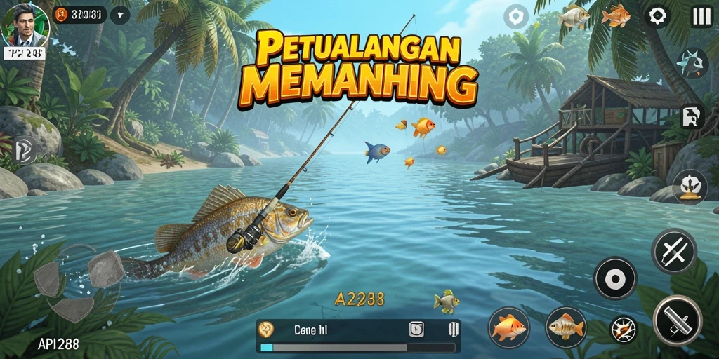 Screenshot gameplay API288 dengan suasana memancing yang menegangkan.