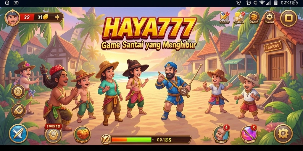 Tampilan gameplay HAYA777 yang menyenangkan dan berwarna-warni.