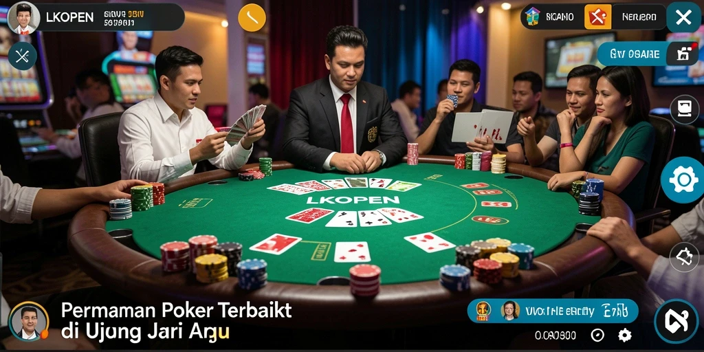 Tampilan gameplay poker yang seru dan mendebarkan di LKOPEN.