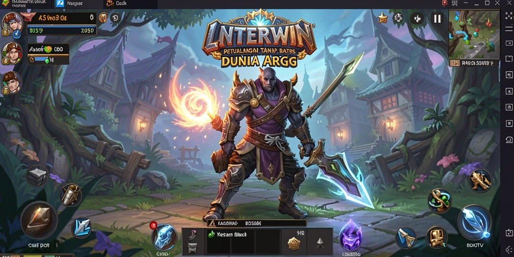 Tampak gameplay mendebarkan di dunia fantasi LNTERWIN.