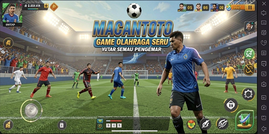 Screenshot utama MACANTOTO menunjukkan aksi gameplay yang mendebarkan dalam olahraga.