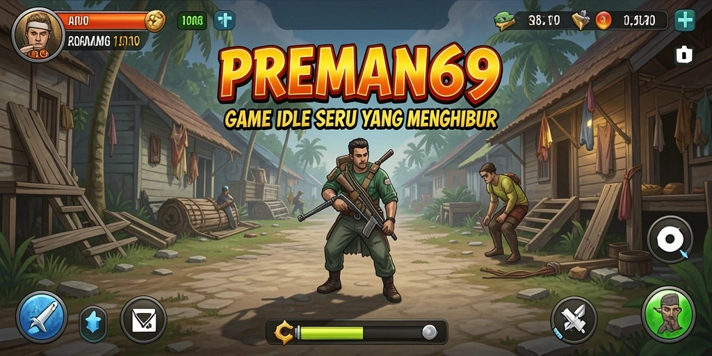 Screenshot gameplay <strong>PREMAN69</strong> menampilkan aksi seru dan pengumpulan sumber daya.