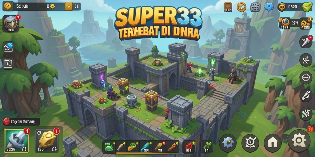 Tangkapan layar permainan SUPER33 menampilkan aksi menegangkan di strategi Tower Defense.