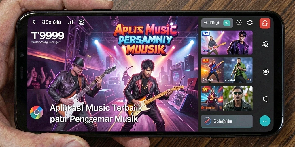 Tampilan permainan seru dalam aplikasi musik T9999.
