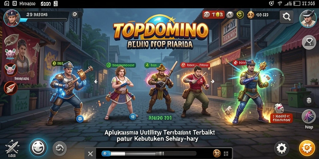 Screenshot utama menunjukkan antarmuka intuitif TOPDOMINO untuk efisiensi harian.